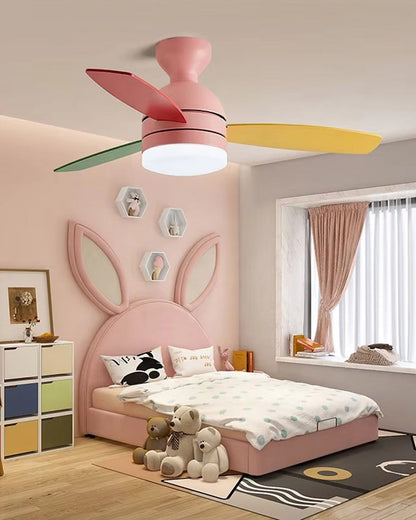Ventilateur de Plafond LED Style Scandinave – Rose ou Blanc