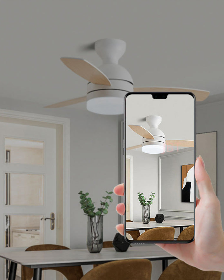 Ventilateur de Plafond LED Style Scandinave – Rose ou Blanc