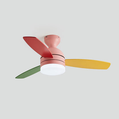 Ventilateur de Plafond LED Style Scandinave – Rose ou Blanc