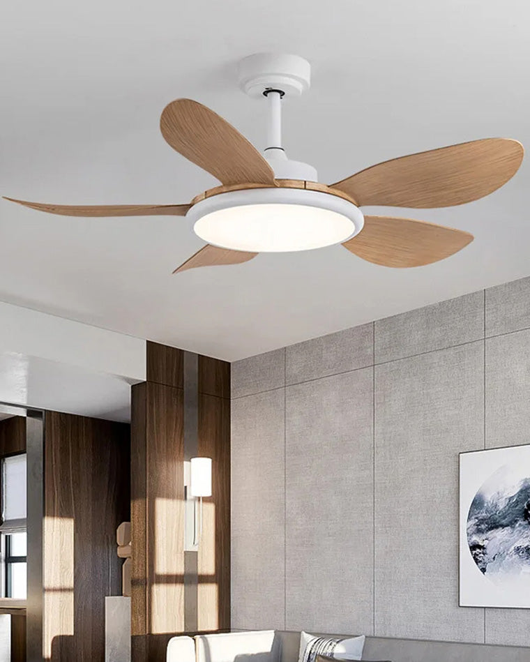 Ventilateur de Plafond Moderne Blanc à LED