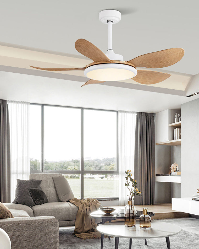 Ventilateur de Plafond Moderne Blanc à LED
