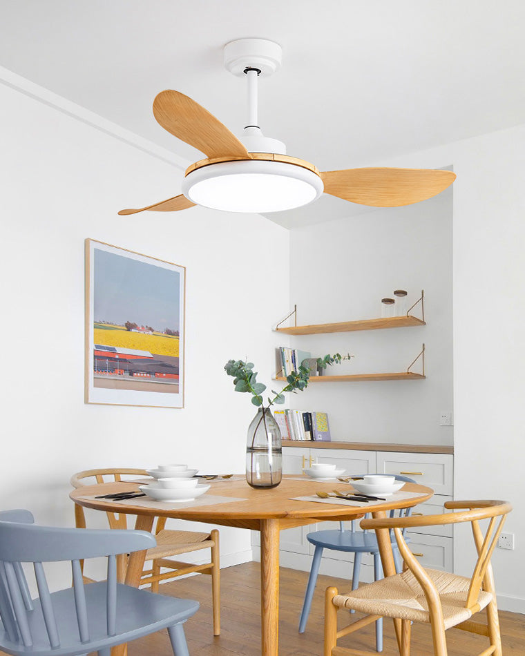 Ventilateur de Plafond Moderne Blanc à LED