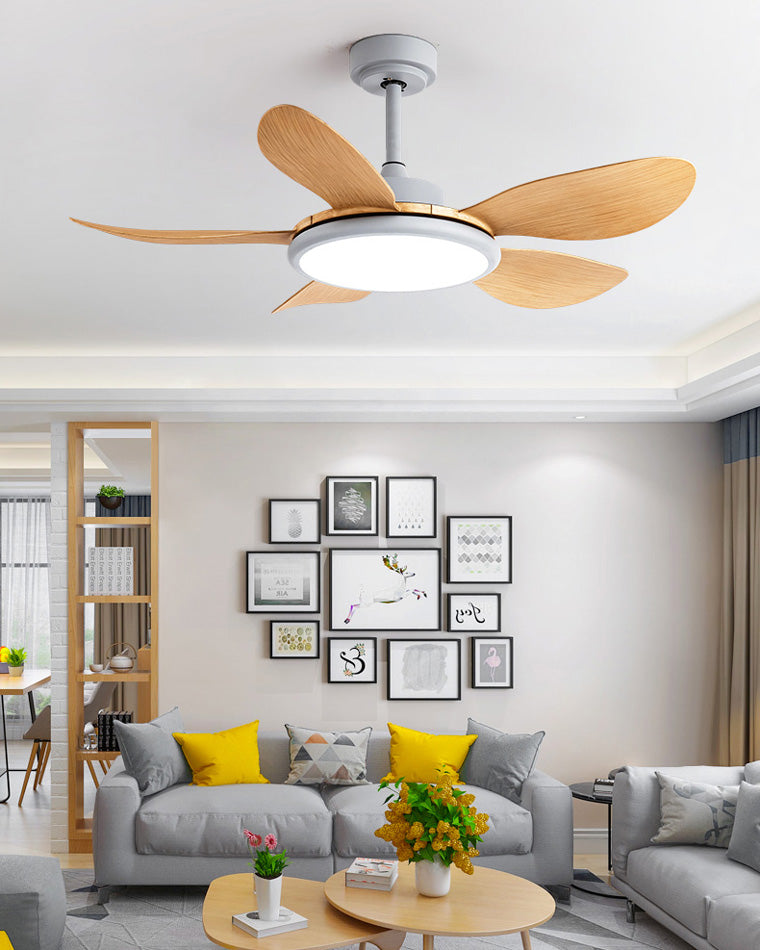 Ventilateur de Plafond Moderne Blanc à LED