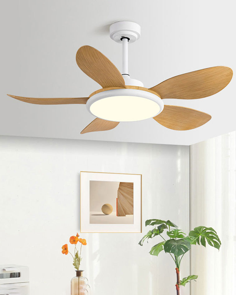 Ventilateur de Plafond Moderne Blanc à LED