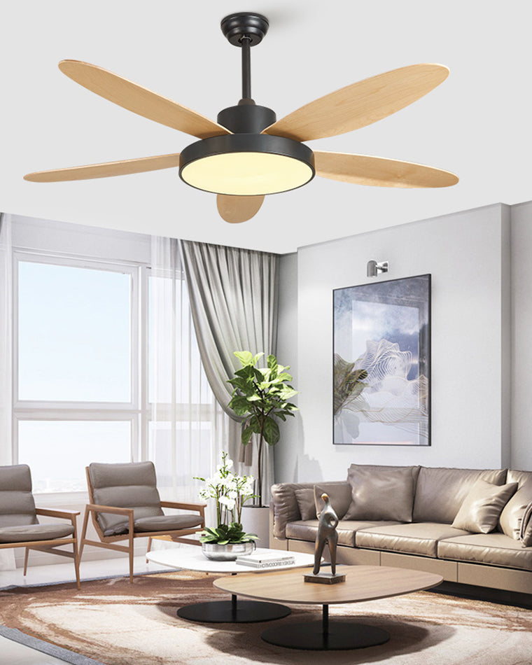 Ventilateur de Plafond Moderne à 5 Pales – LED Intégrée