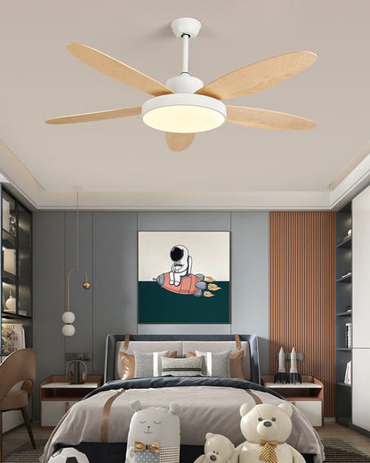 Ventilateur de Plafond Moderne à 5 Pales – LED Intégrée