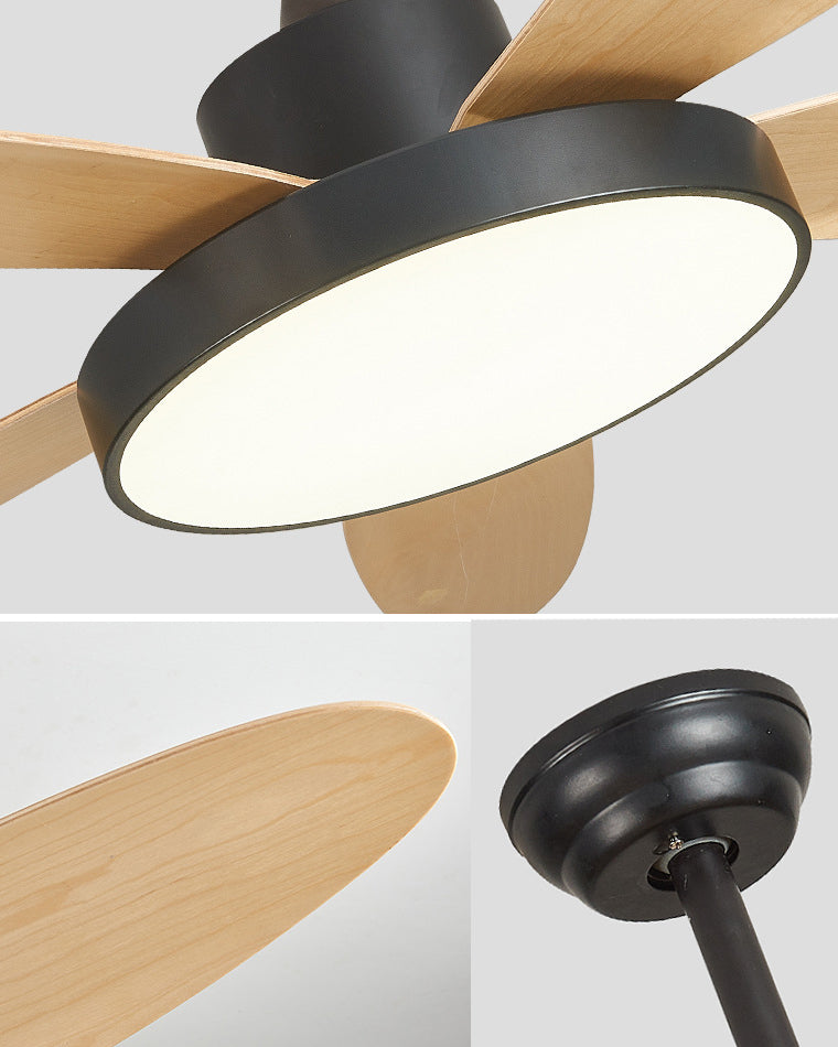 Ventilateur de Plafond Moderne à 5 Pales – LED Intégrée