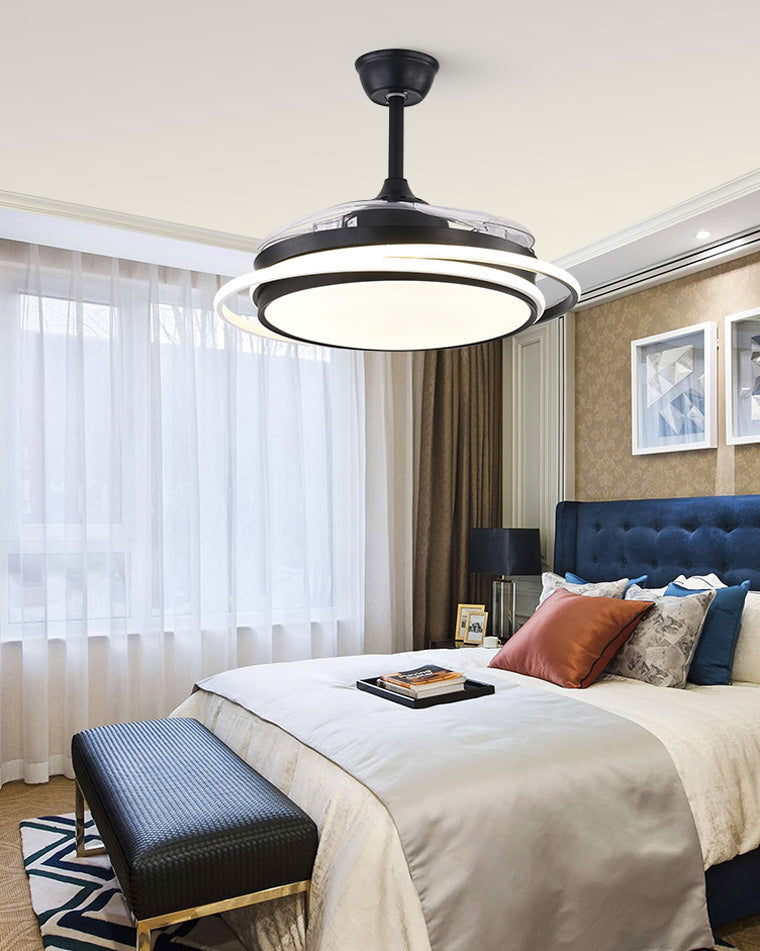 Ventilateur de Plafond Rétractable avec Éclairage LED Intégré-AeroFold