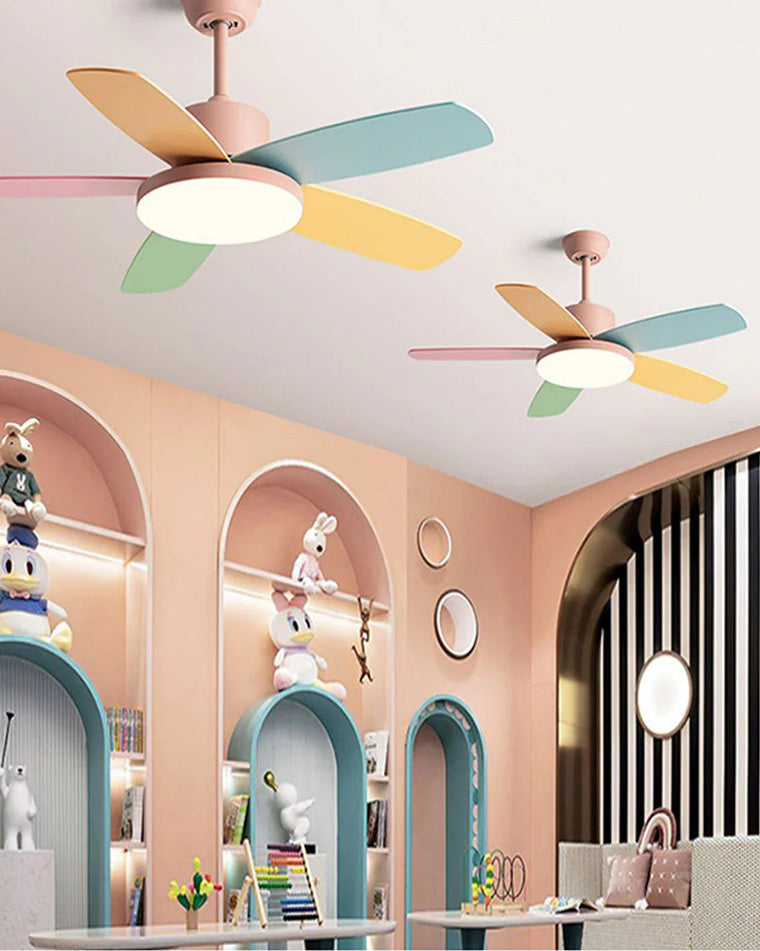 Ventilateur de Plafond Scandinave à 5 Pales avec Éclairage
