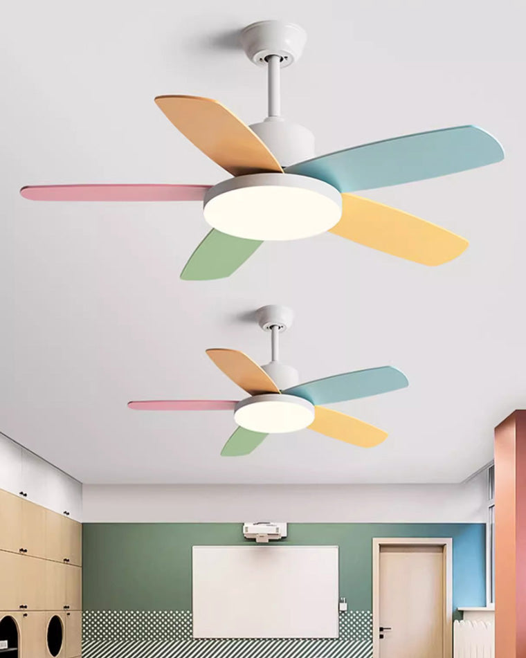 Ventilateur de Plafond Scandinave à 5 Pales avec Éclairage