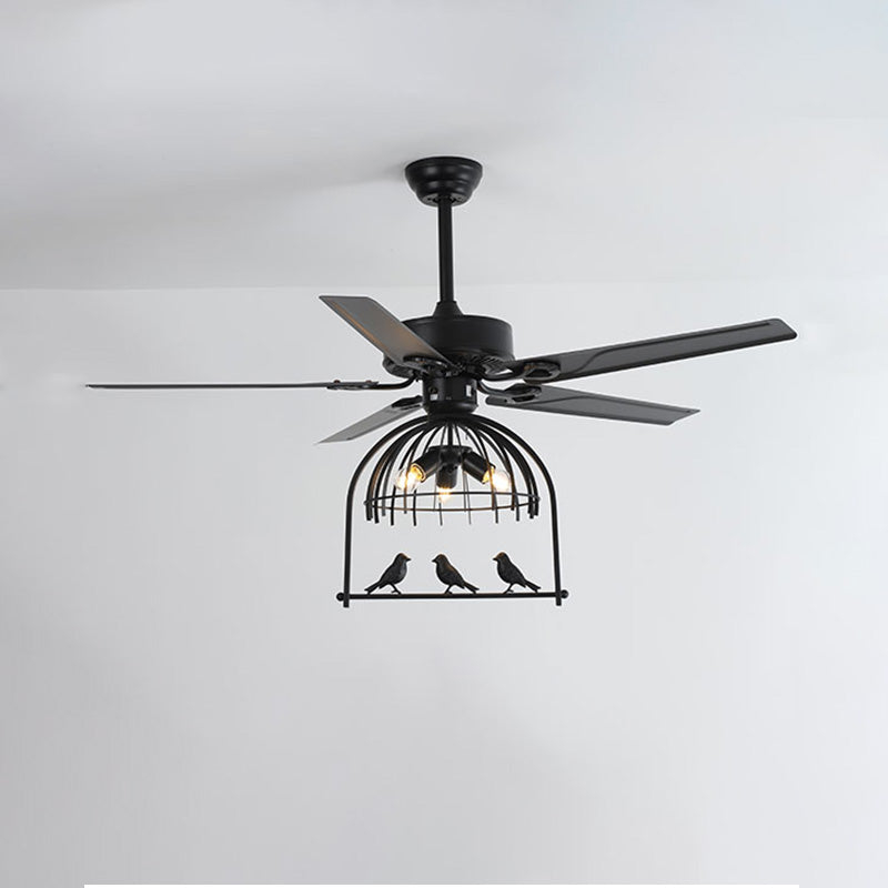 Ventilateur de Plafond Style Vintage avec Cage Déco-RetroCage™
