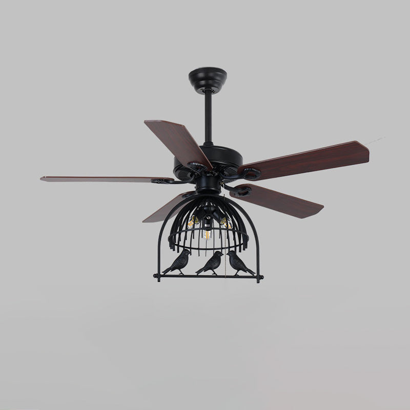 Ventilateur de Plafond Style Vintage avec Cage Déco-RetroCage™