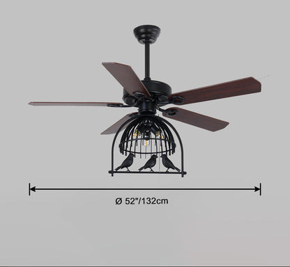 Ventilateur de Plafond Style Vintage avec Cage Déco-RetroCage™
