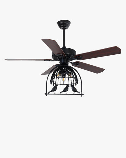 Ventilateur de Plafond Style Vintage avec Cage Déco-RetroCage™