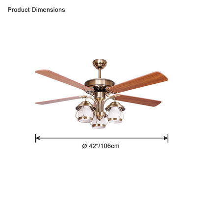 Ventilateur de Plafond Vintage avec Lustre LED