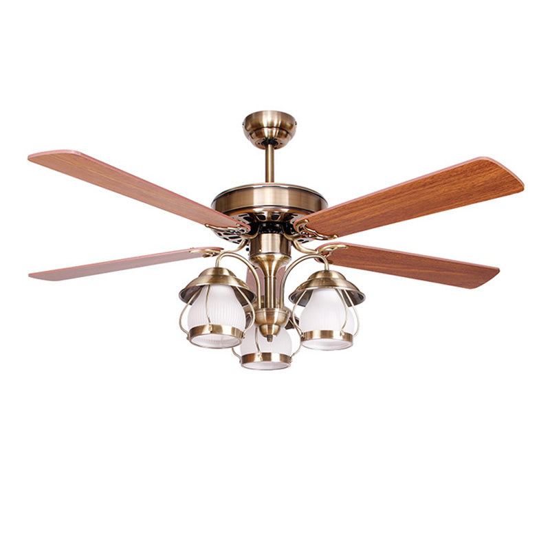 Ventilateur de Plafond Vintage avec Lustre LED