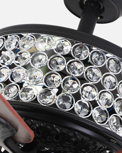 Ventilateur de Plafond avec Lustre en Cristal -Crystal Vintage