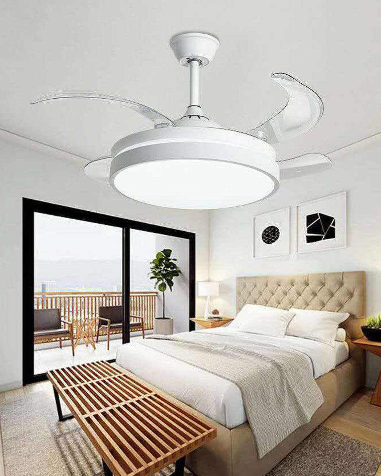 Ventilateur de plafond blanc AirFold rétractable