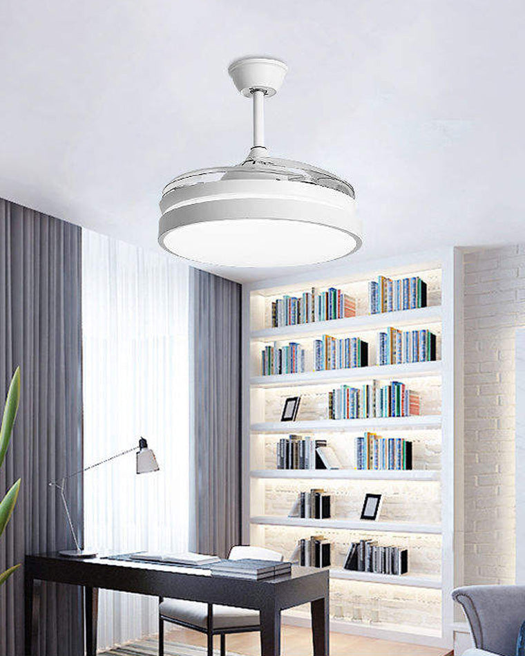 Ventilateur de plafond blanc AirFold rétractable