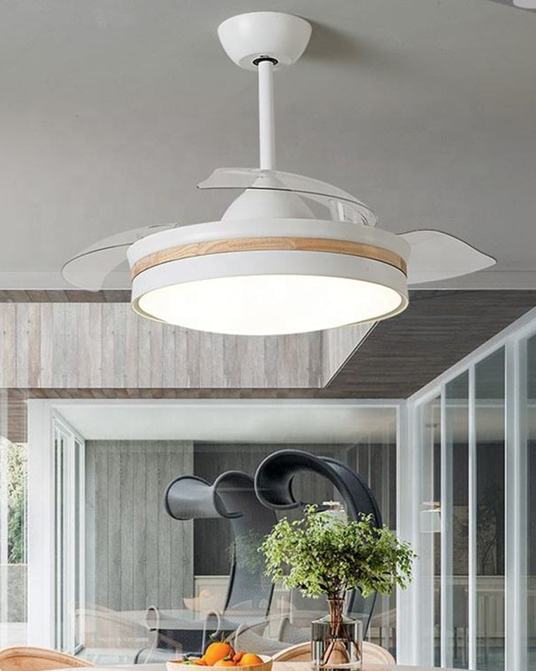Ventilateur de plafond blanc AirNova rétractable