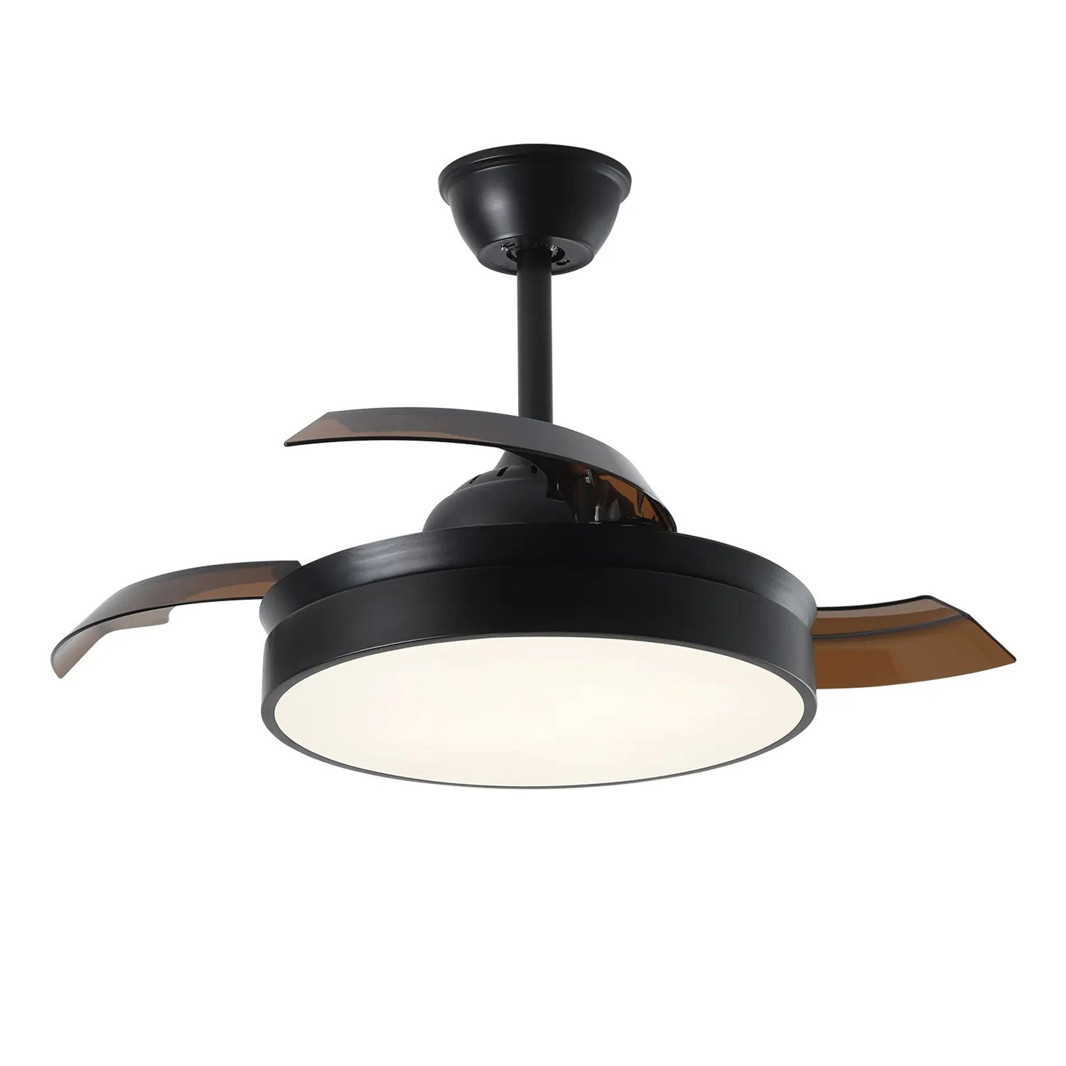 Ventilateur plafonnier rétractable moderne noir