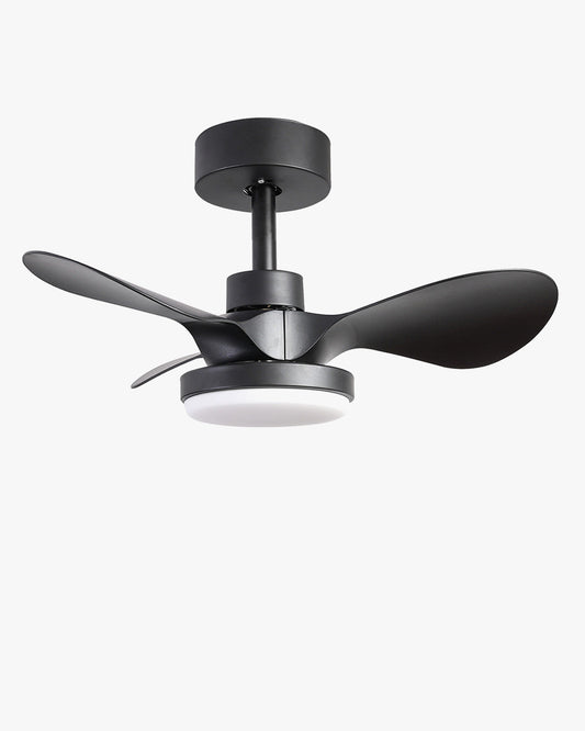 Ventilateur Elvora – Compact à 3 pales noires et lumière intégrée