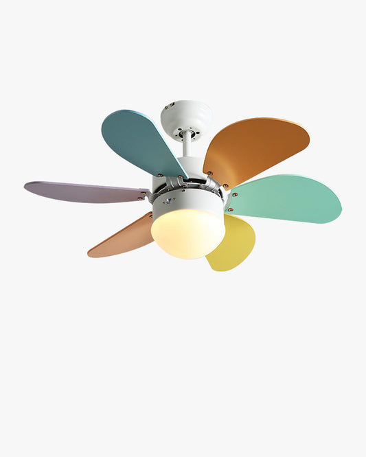 Ventilateur Plafonnier Arc-en-Ciel Bois – Lampe Ventilateur Enfant Multicolore