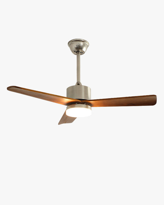 Ventilateur Plafonnier Noce Argentée – Charme Mid-Century en Bois et Métal