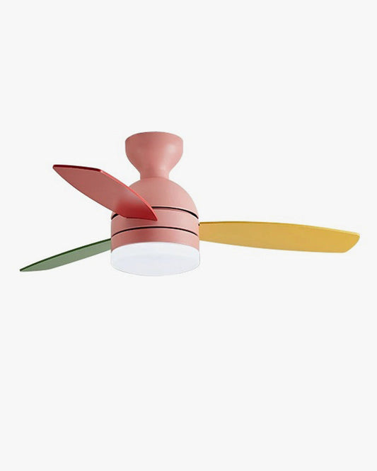 Ventilateur de Plafond LED Style Scandinave – Rose ou Blanc