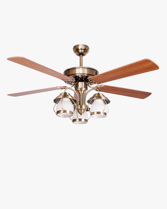Ventilateur de Plafond Vintage avec Lustre LED