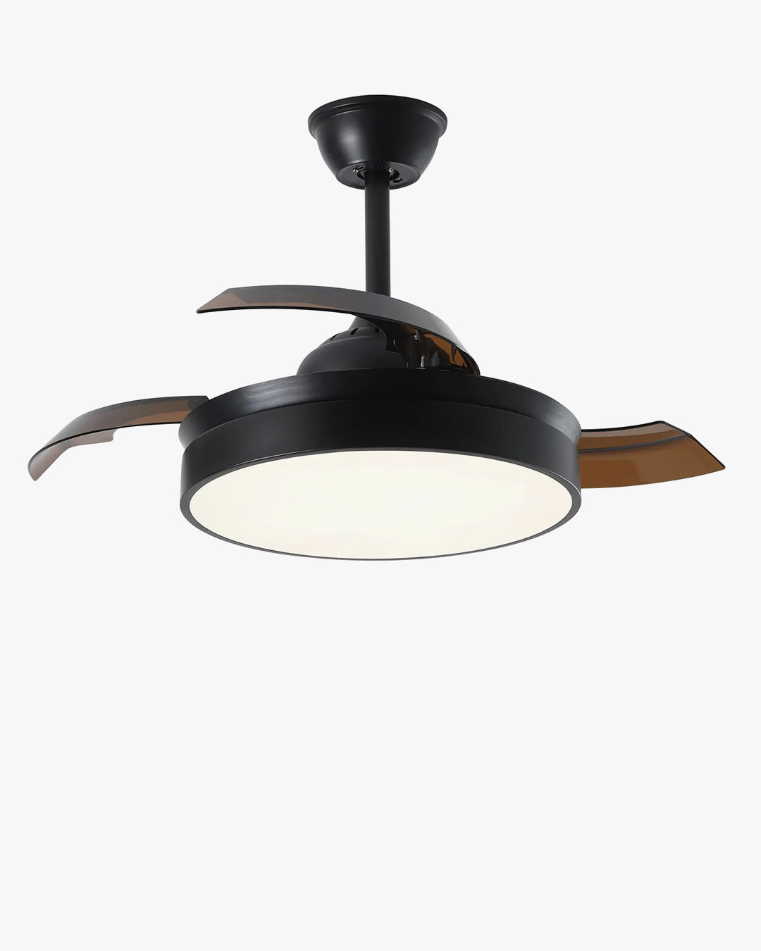 Ventilateur plafonnier rétractable moderne noir