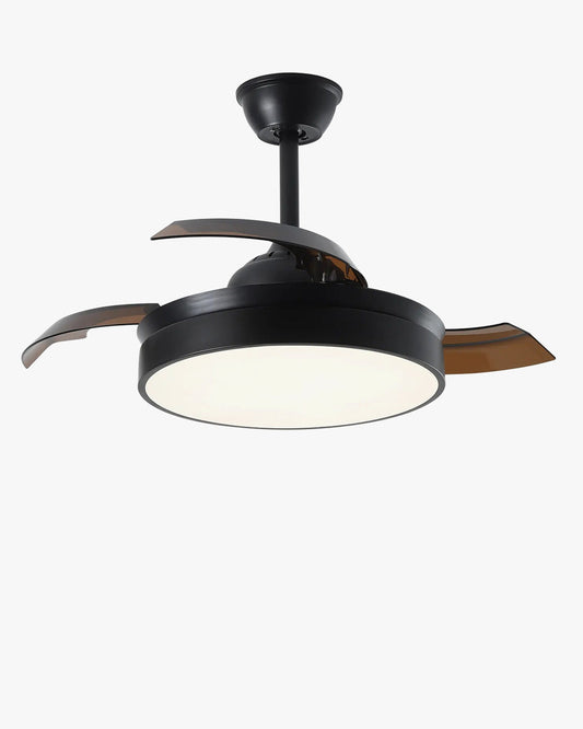 Ventilateur plafonnier rétractable moderne noir