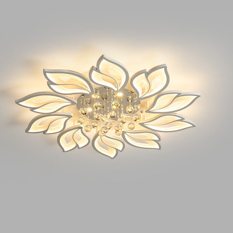 Plafonnier Encastré Cristal Fleurs Élégantes