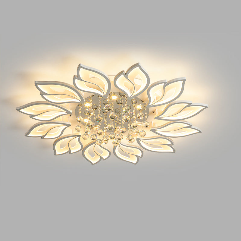 Plafonnier Encastré Cristal Fleurs Élégantes