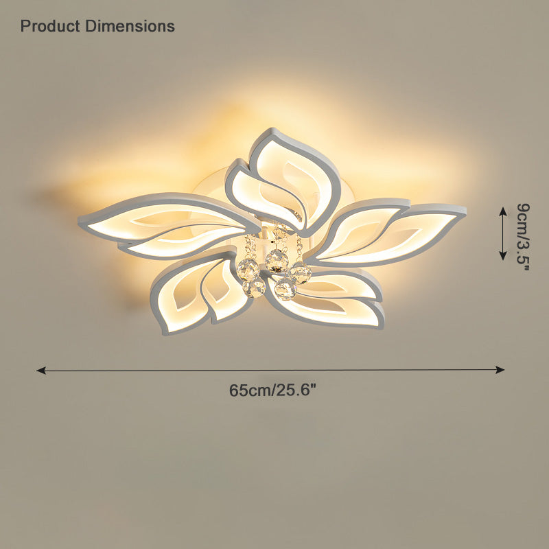 Plafonnier Encastré Cristal Fleurs Élégantes