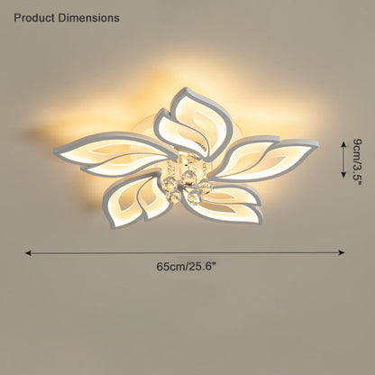 Elegant Flowers Crystal Flush Mount Ceiling Light