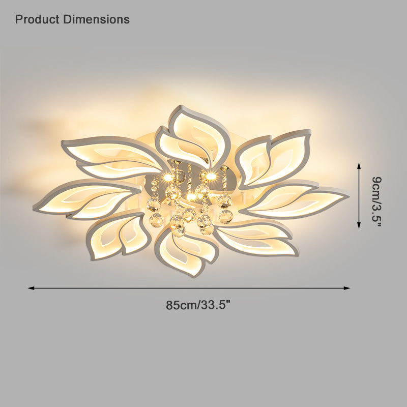 Plafonnier Encastré Cristal Fleurs Élégantes