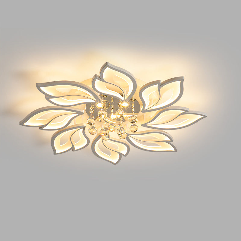 Plafonnier Encastré Cristal Fleurs Élégantes