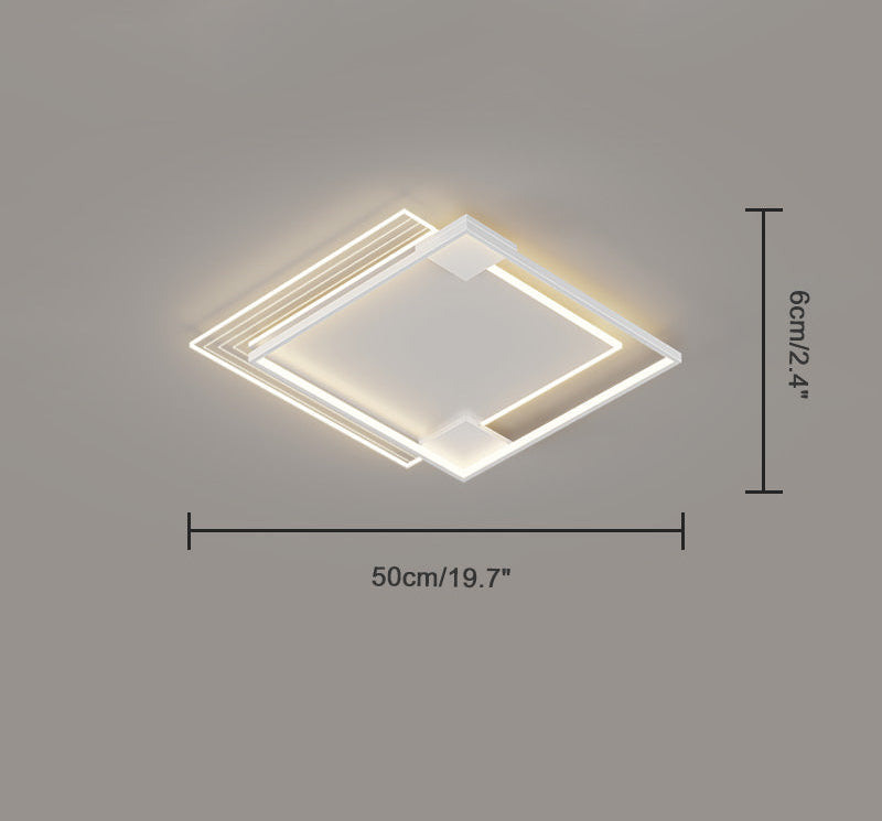 Flat Profile Geometric Recessed Ceiling Light
