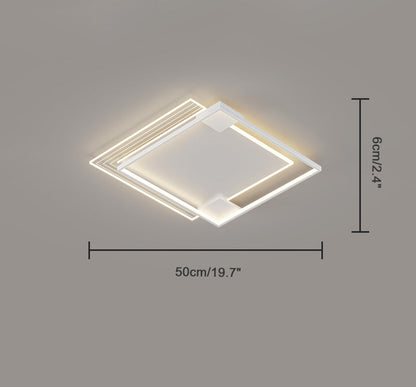 Flat Profile Geometric Recessed Ceiling Light
