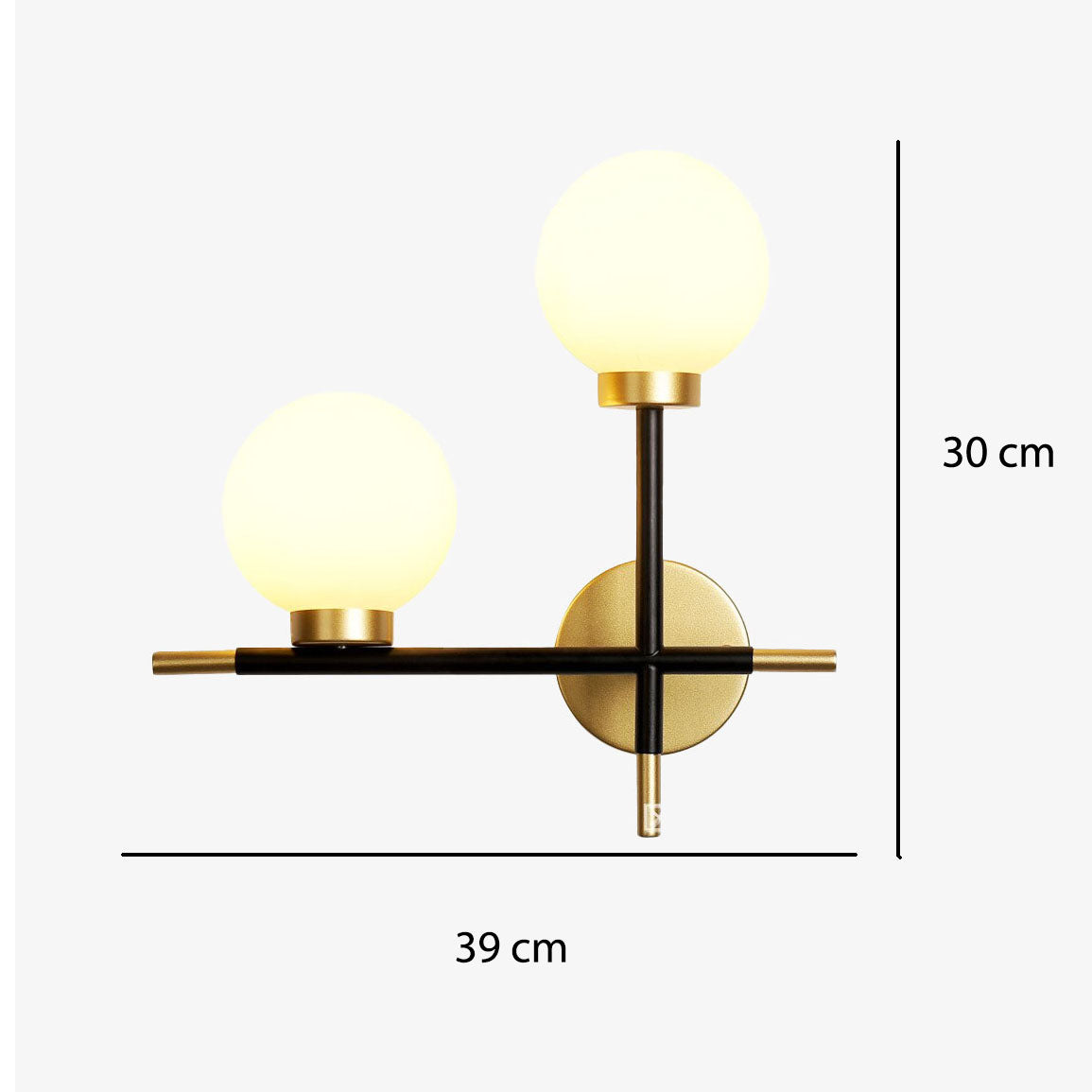 Variant image for Applique Murale LED Élégance - Design Métal et Verre pour Chambre et Salon-2