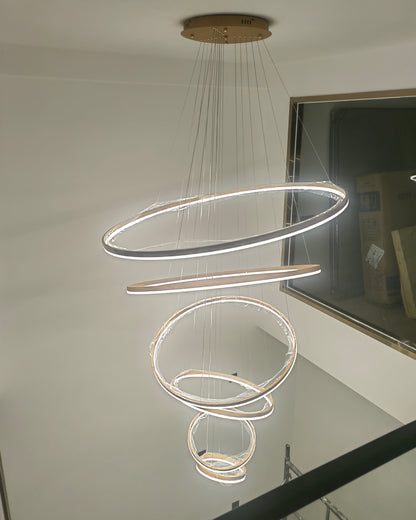 LED Ring Chandelier - Cascading Elegance