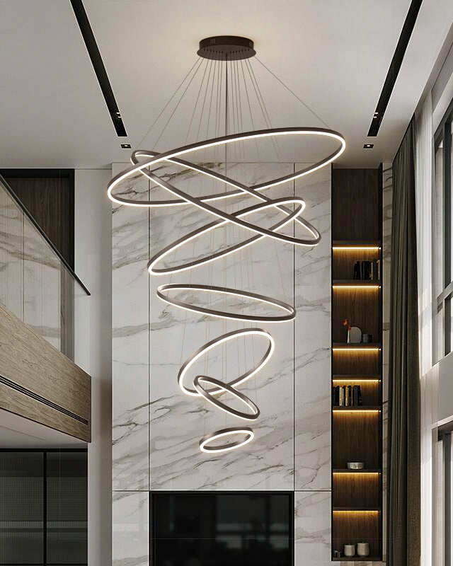 LED Ring Chandelier - Cascading Elegance