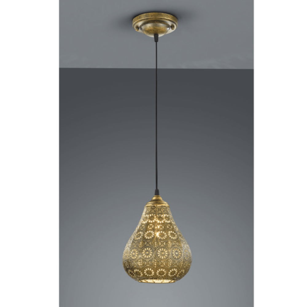Luminaire oriental en acier doré