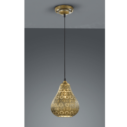 Luminaire oriental en acier doré