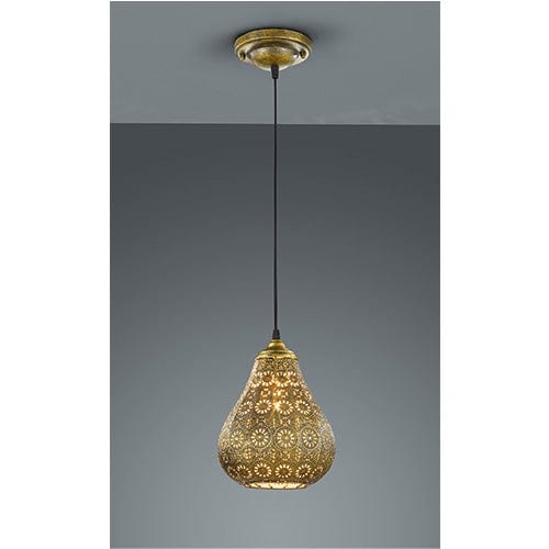 Luminaire oriental en acier doré