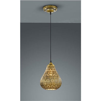 Luminaire oriental en acier doré