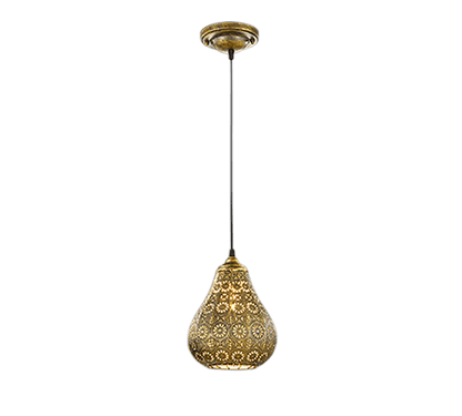 Luminaire oriental en acier doré