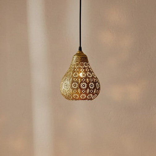 Luminaire oriental en acier doré