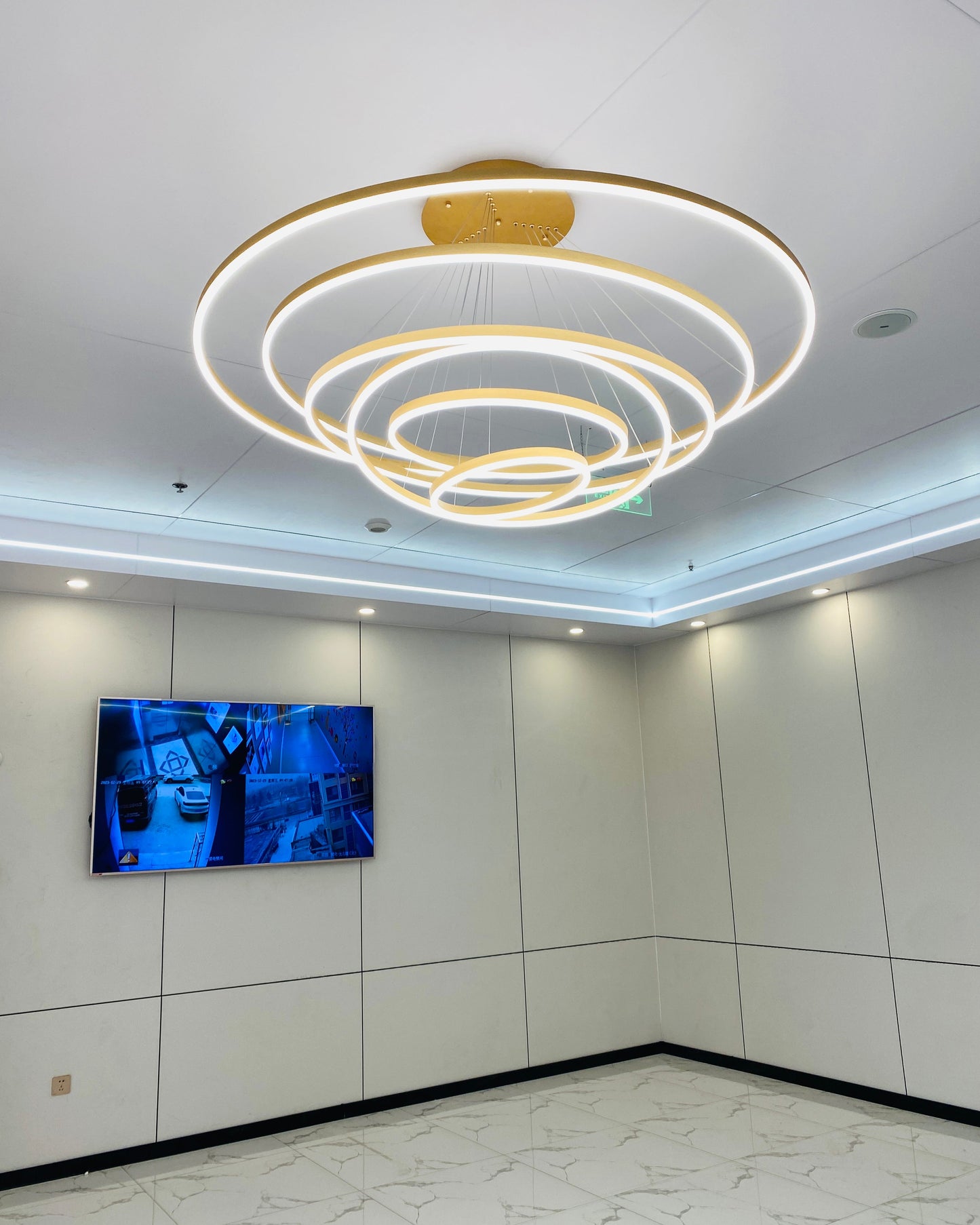 LED Ring Chandelier - Cascading Elegance